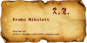Krebs Nikolett névjegykártya